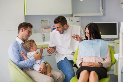 A family at the dentist's office